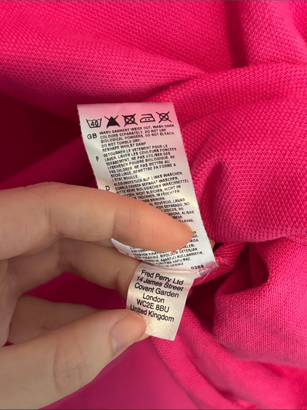 RAF SIMONS x Fred Perry Women’s 2013 Pink Slim Golf Style Polo Shirt (Size S) - Picture 7 of 8